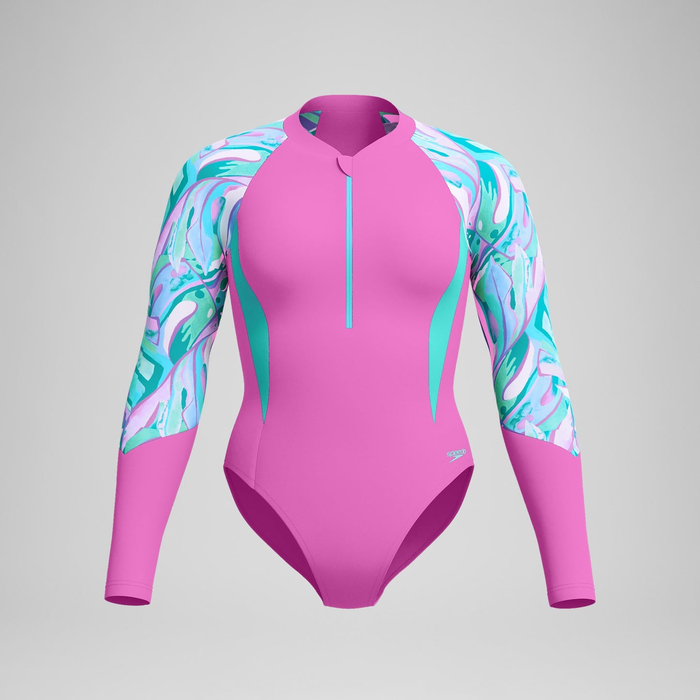 Printed Long Sleeve Swimsuit Pink - Speedo