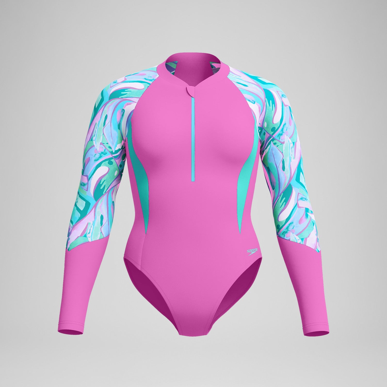 Printed Long Sleeve Swimsuit Pink - Speedo