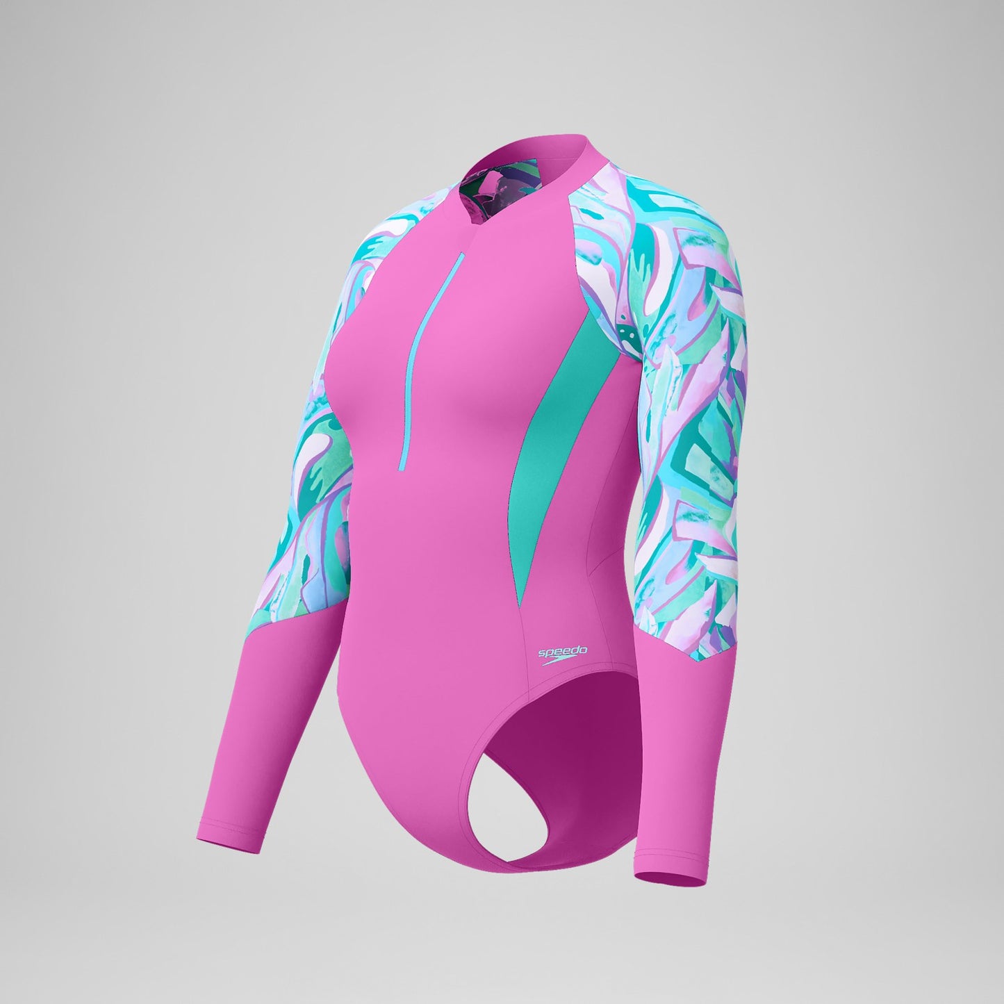 Printed Long Sleeve Swimsuit Pink - Speedo