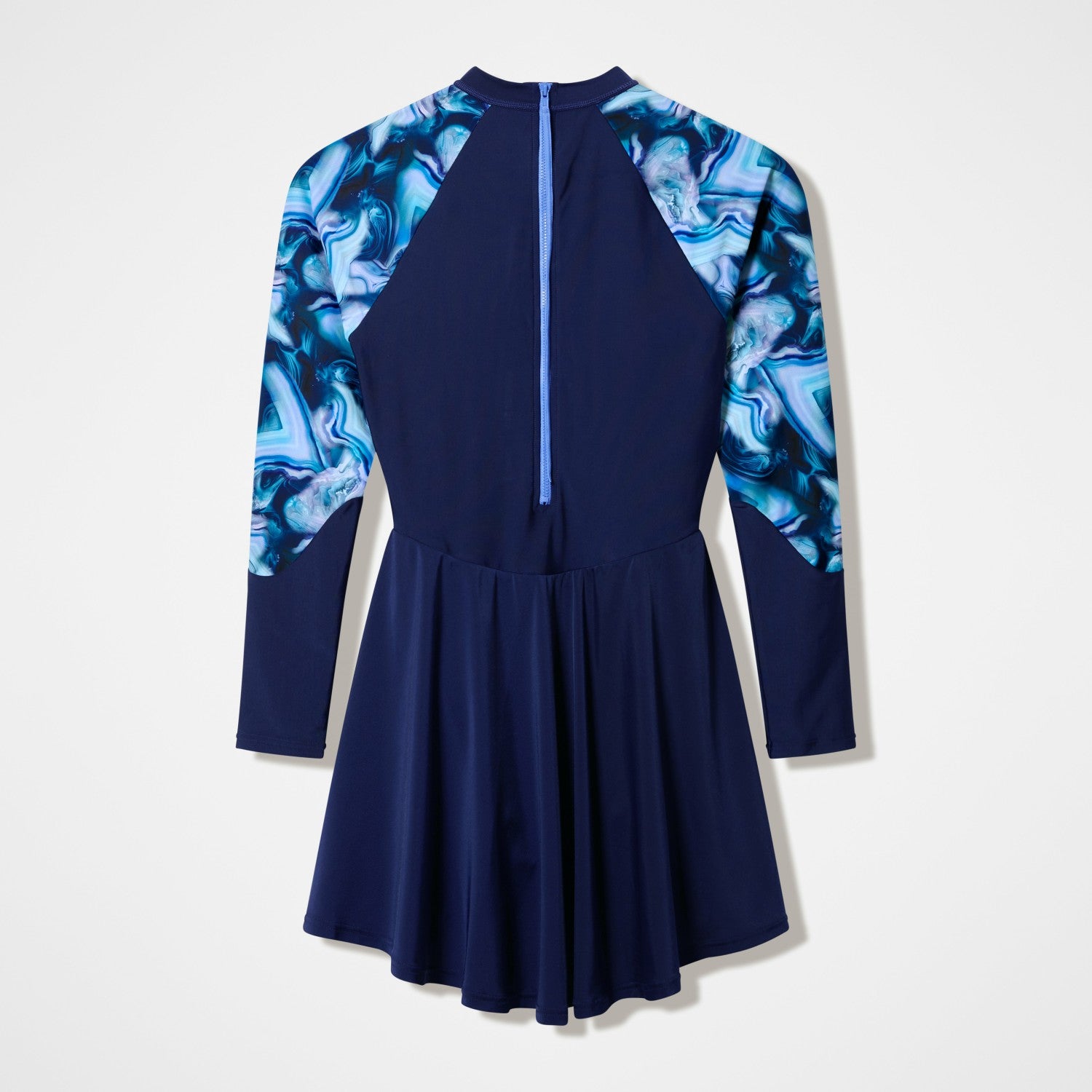 Modern Coverage Printed Long Sleeve Swim Dress Navy - Speedo