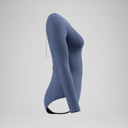 Ocean Flex Long Sleeve Zip Swimsuit Grey/Blue - Speedo