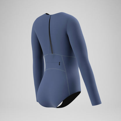 Ocean Flex Long Sleeve Zip Swimsuit Grey/Blue - Speedo