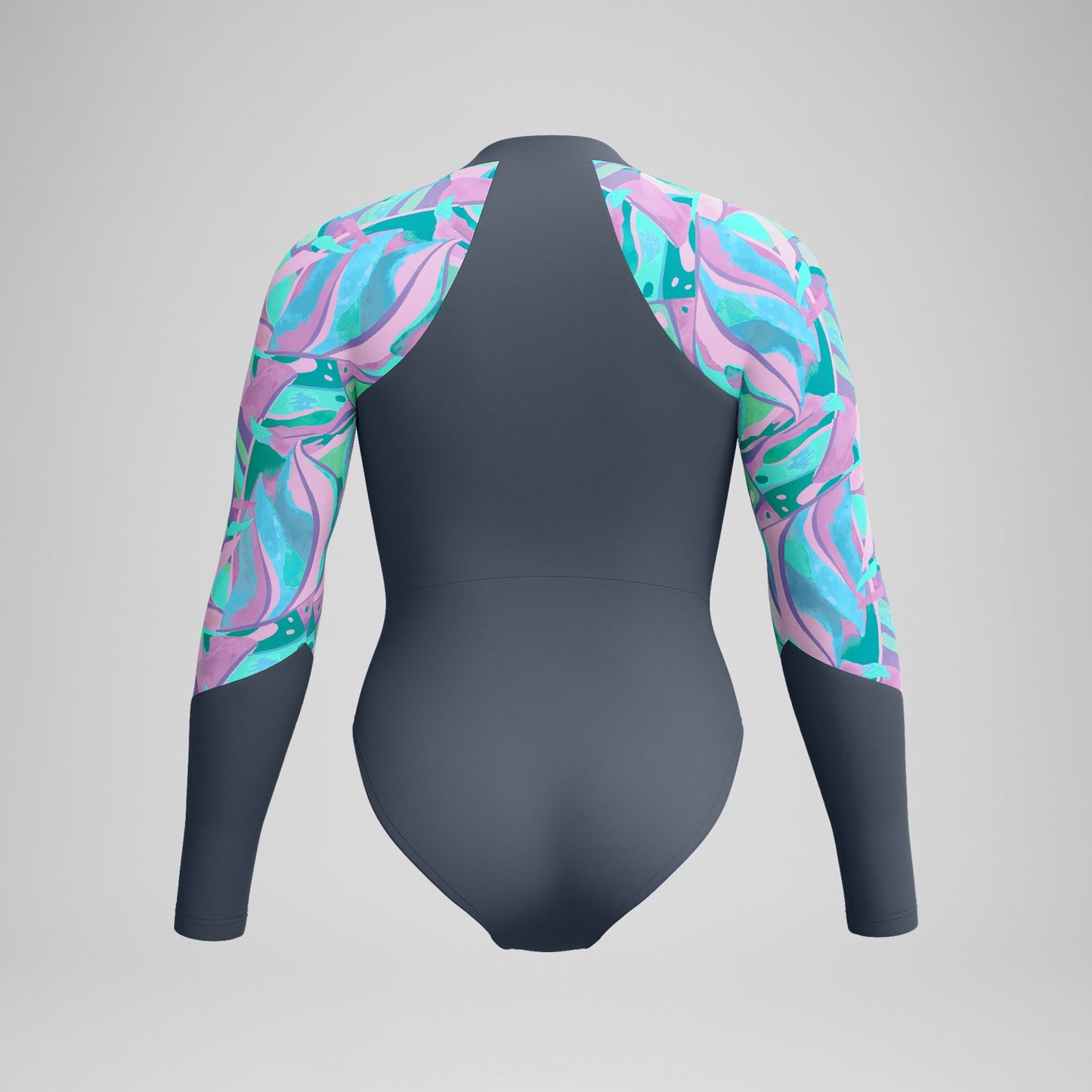 Long Sleeve Swimsuit Grey/Green - Speedo