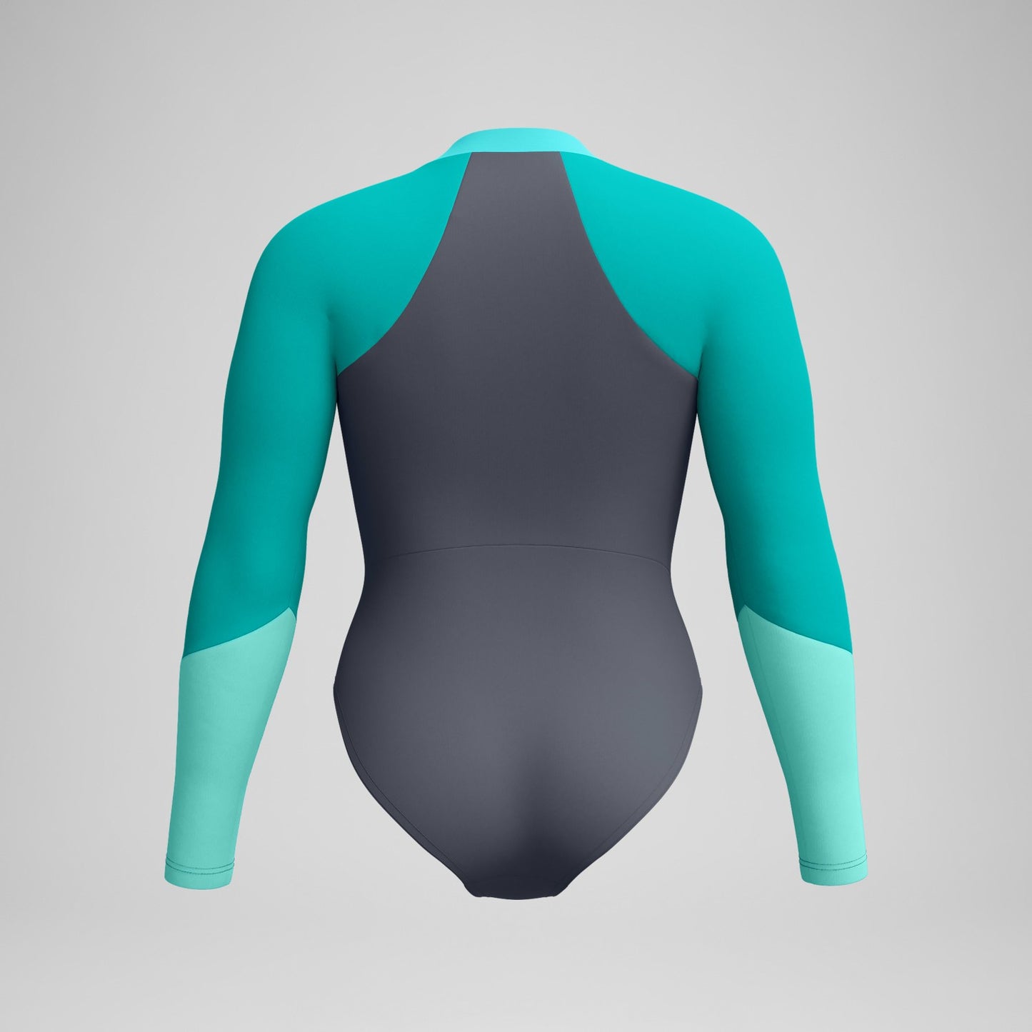 Colourblock Long Sleeve Swimsuit Grey/Turquoise - Speedo