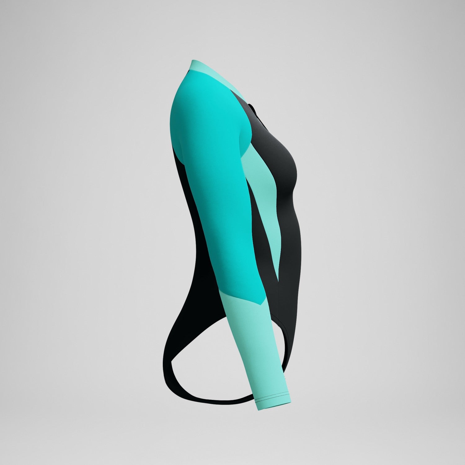 Colourblock Long Sleeve Swimsuit Black/Turquoise - Speedo