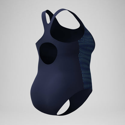 Plus Size Medalist Placement Swimsuit Navy/Blue - Speedo