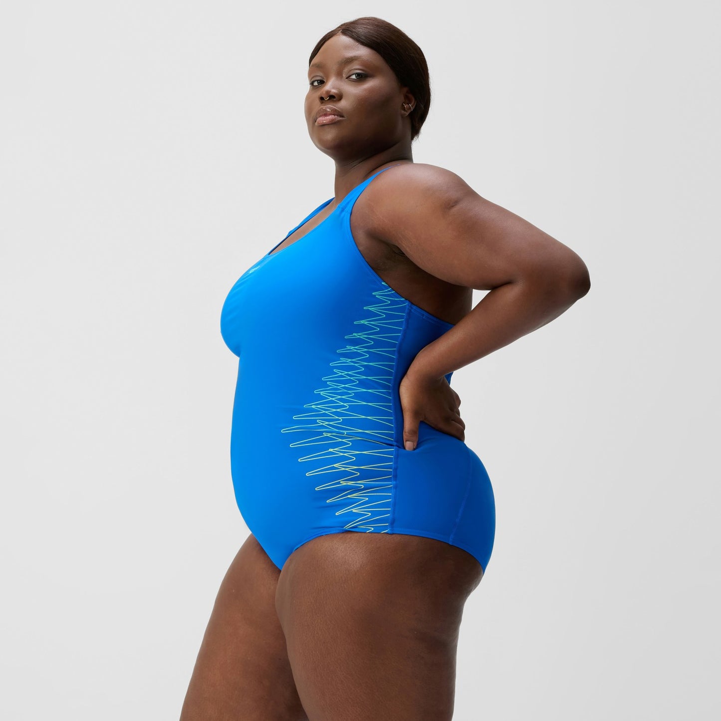 Plus Size Placement Medalist Swimsuit Blue - Speedo