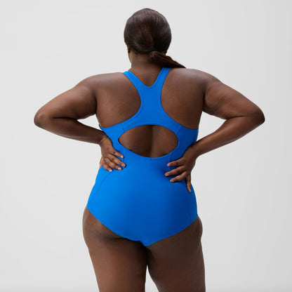 Plus Size Placement Medalist Swimsuit Blue - Speedo