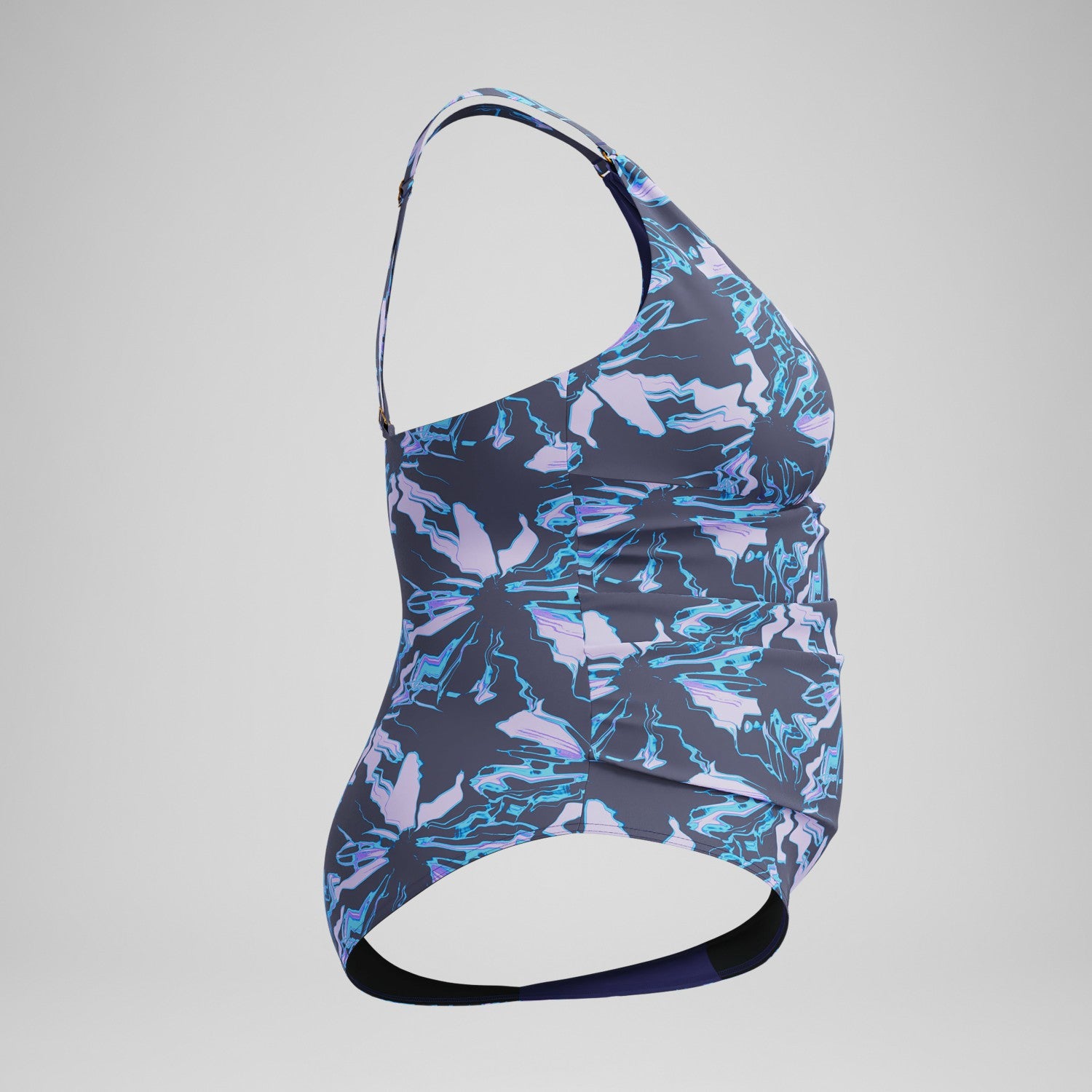 Plus Size Shaping V Neck Swimsuit Grey/Blue - Speedo