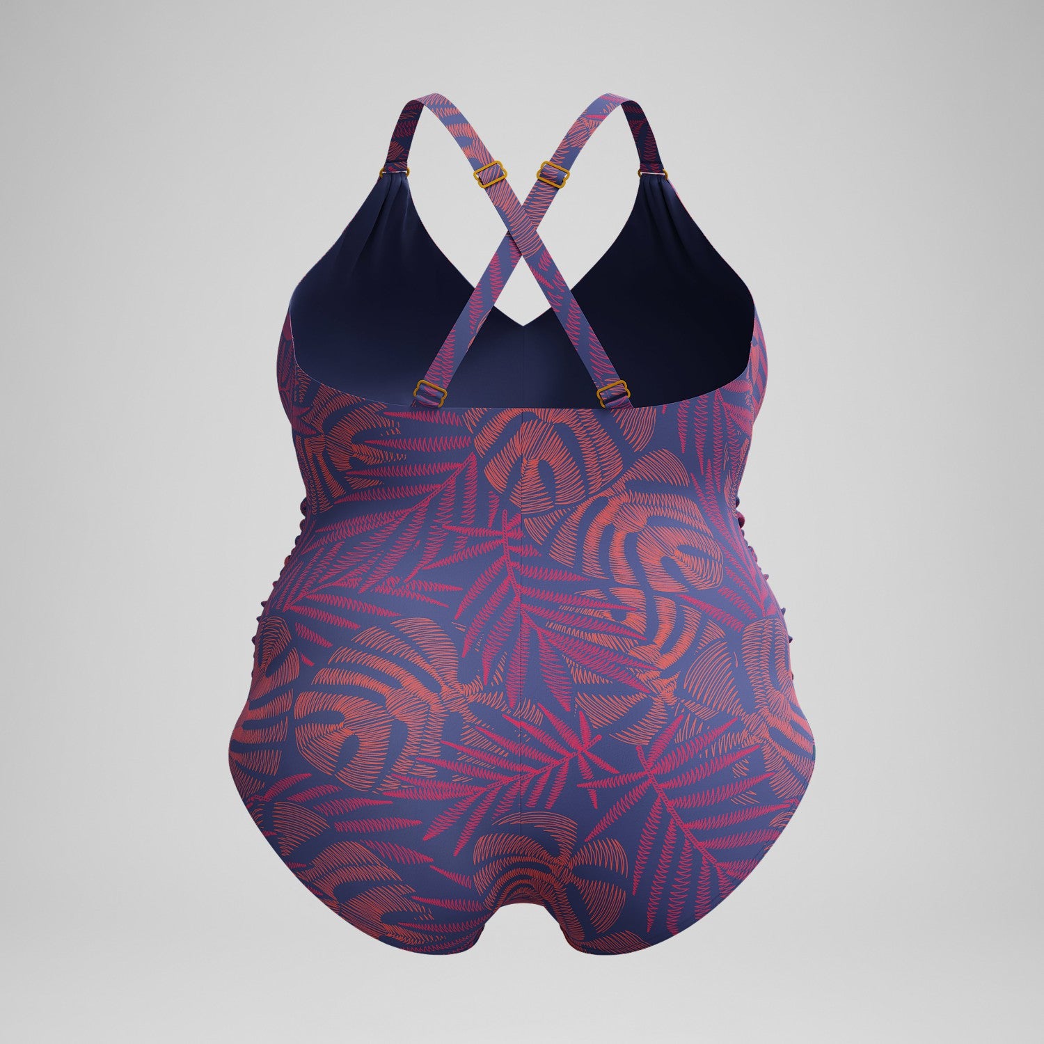 Plus Size Shaping V Neck Swimsuit Pink/Orange - Speedo