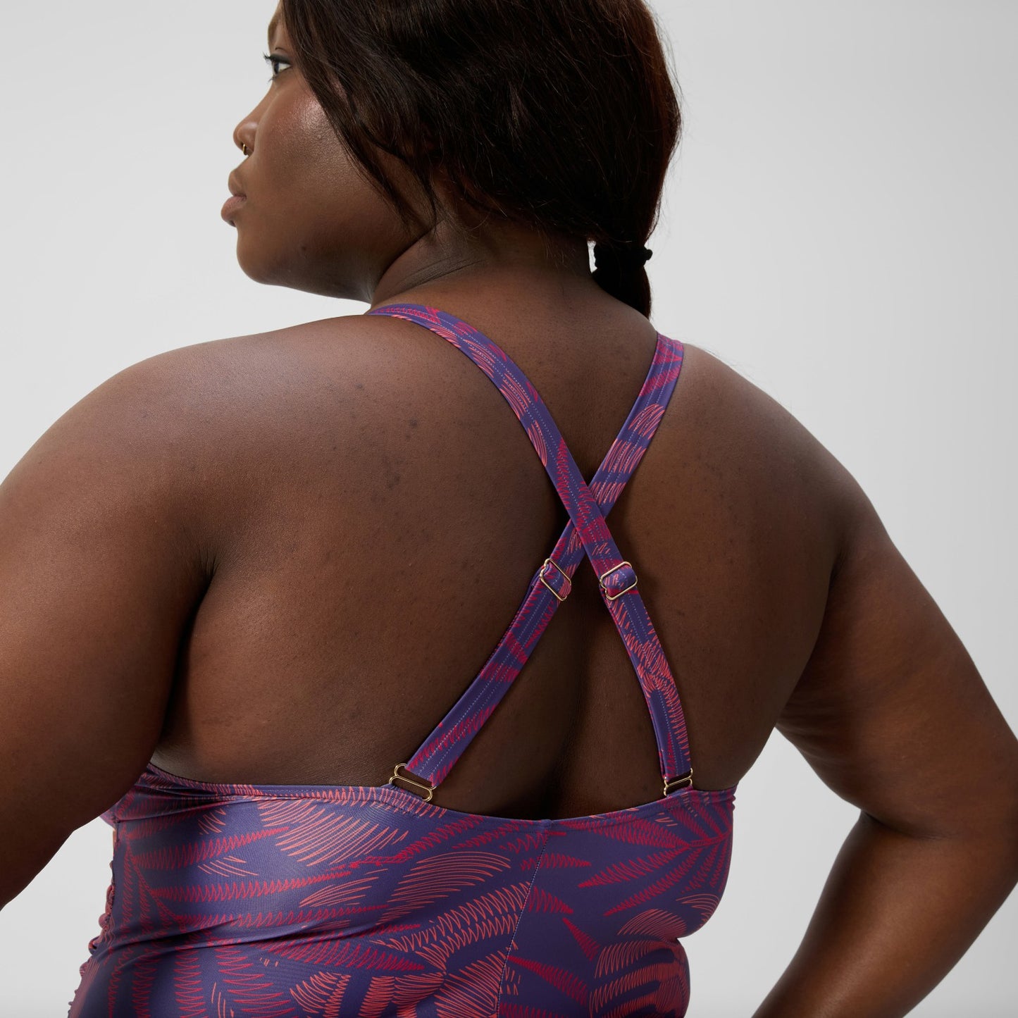 Plus Size Shaping V Neck Swimsuit Pink/Orange - Speedo