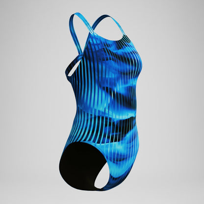 Club Training Printed Leaderback Swimsuit Blue - Speedo