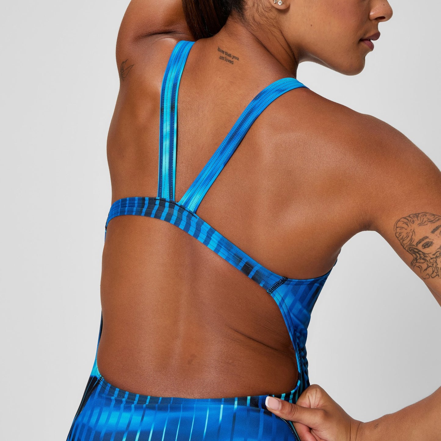 Club Training Printed Leaderback Swimsuit Blue - Speedo