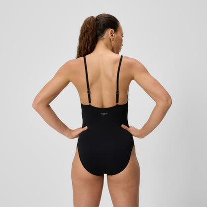 Solid V-Neck Swimsuit Black - Speedo