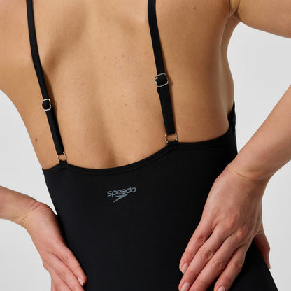 Solid V-Neck Swimsuit Black - Speedo