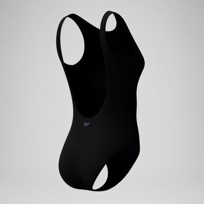 Solid High Neck Swimsuit Black - Speedo