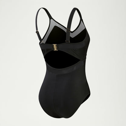 Shaping Mesh Detail Swimsuit Black - Speedo