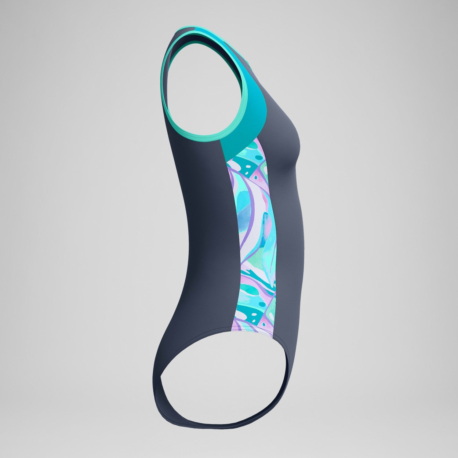 Printed Panel Hydrasuit Grey/Turquoise - Speedo
