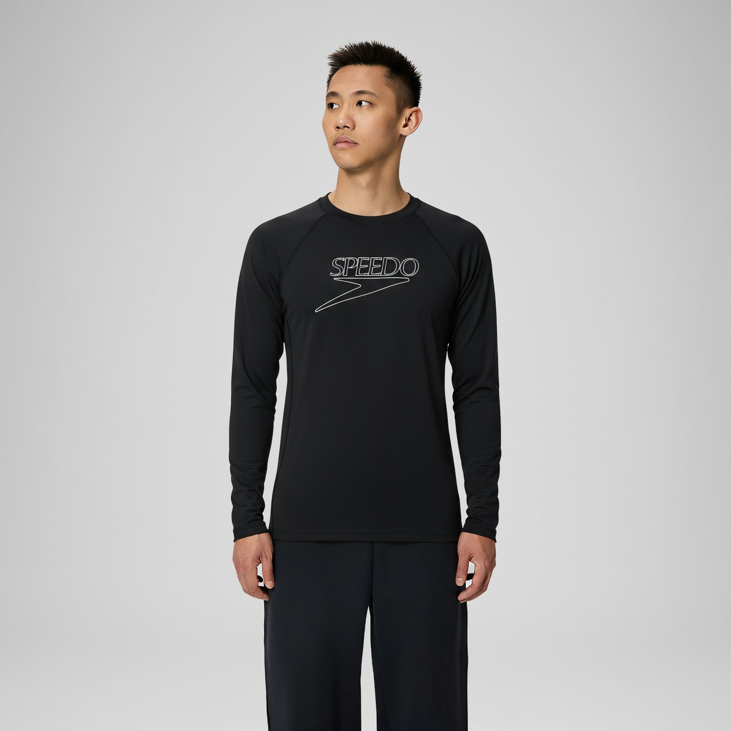 Endurance+ Logo Long Sleeve Rashguard Black - Speedo