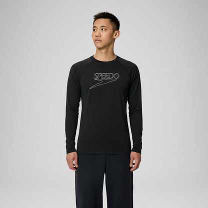 Endurance+ Logo Long Sleeve Rashguard Black - Speedo