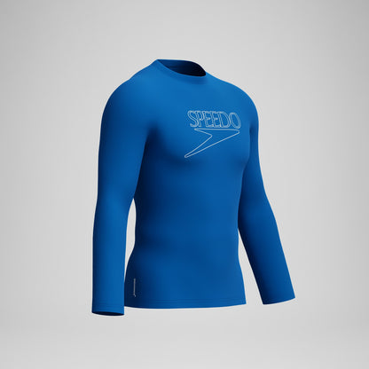 Endurance+ Logo Long Sleeve Rashguard Blue - Speedo