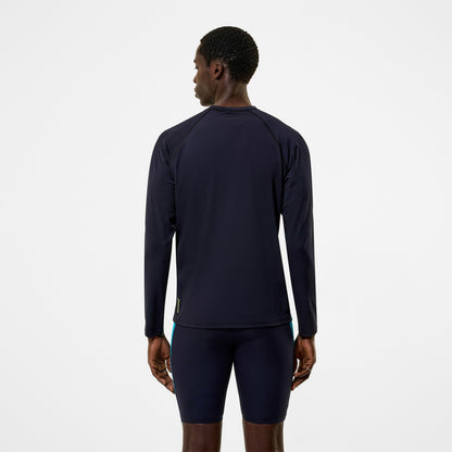 Hyperboom Splice Long Sleeve Zip Rashguard Black/Turquoise - Speedo