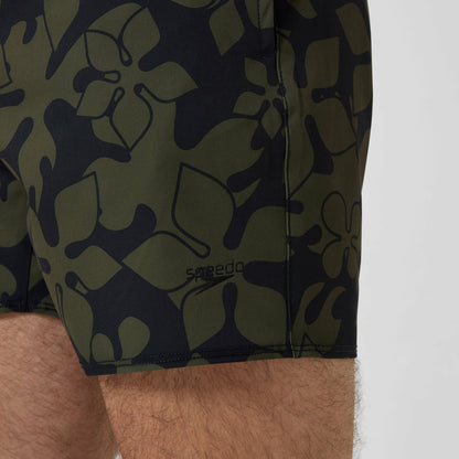 Lookout Printed Swim Shorts Dark Green - Speedo