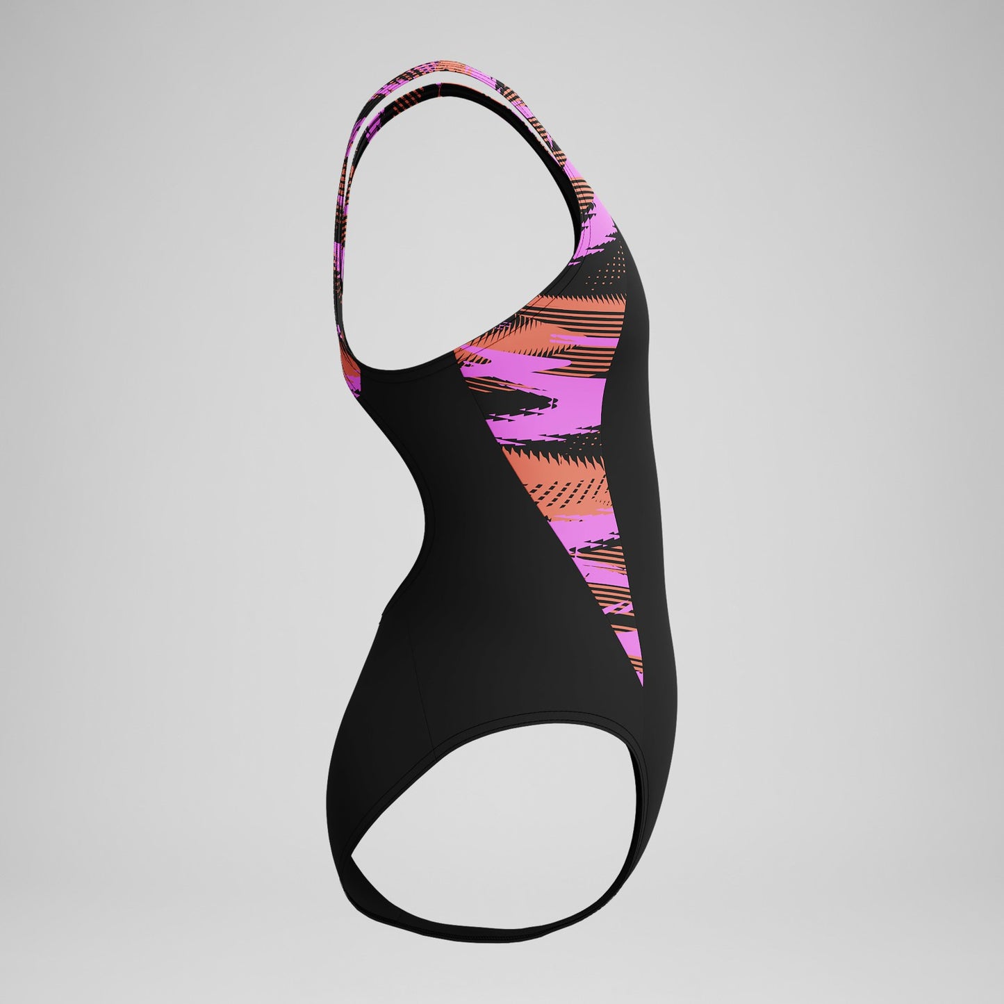 Girls' HyberBoom Splice Muscleback Swimsuit Black/Pink - Speedo