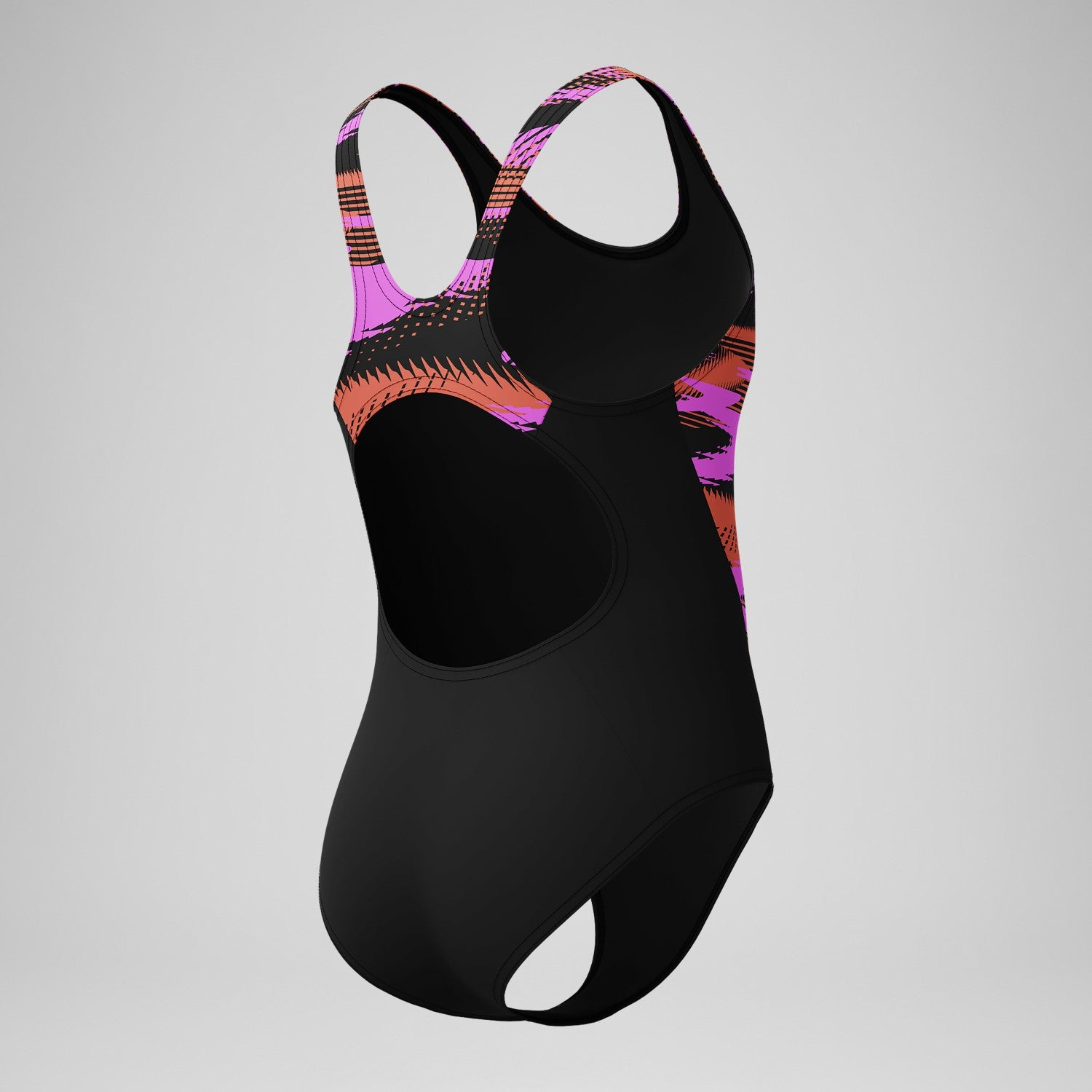 Girls' HyberBoom Splice Muscleback Swimsuit Black/Pink - Speedo