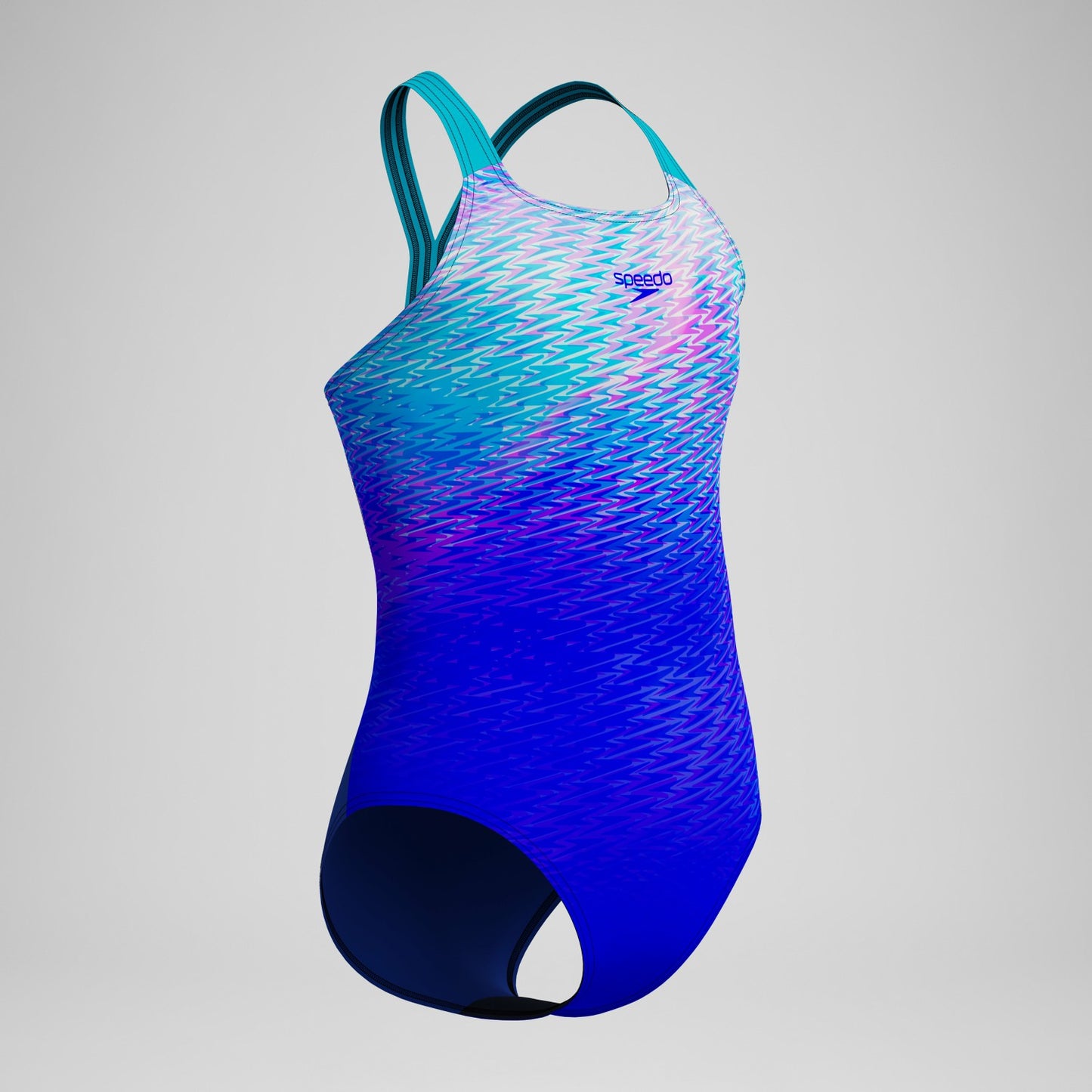 Girls Printed Powerback One Piece Blue/Turquoise - Speedo