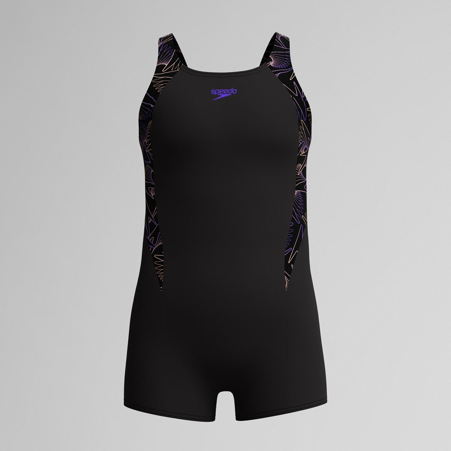 Girls Hyperboom Splice Legsuit Black/Peach - Speedo