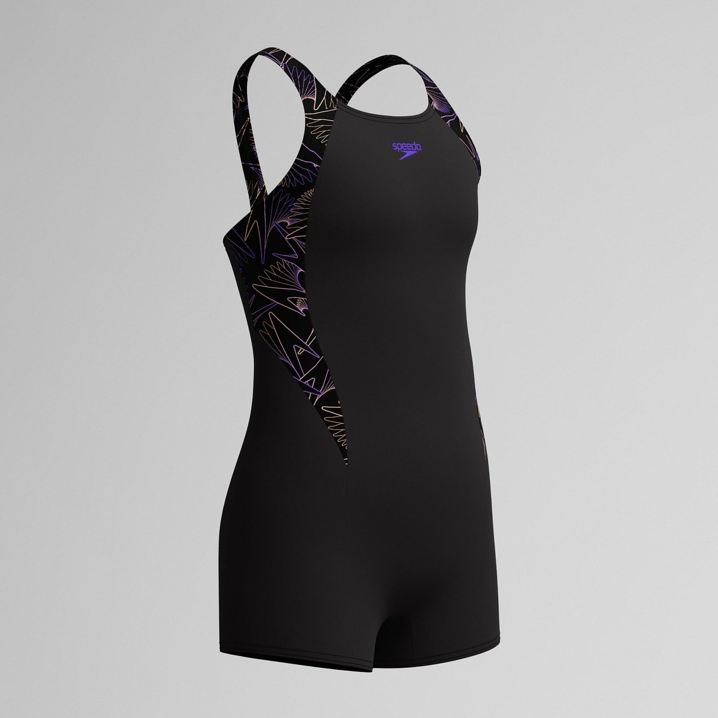 Girls Hyperboom Splice Legsuit Black/Peach - Speedo