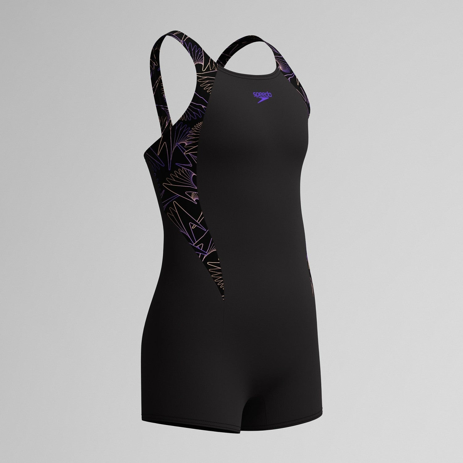 Girls Hyperboom Splice Legsuit Black/Peach - Speedo