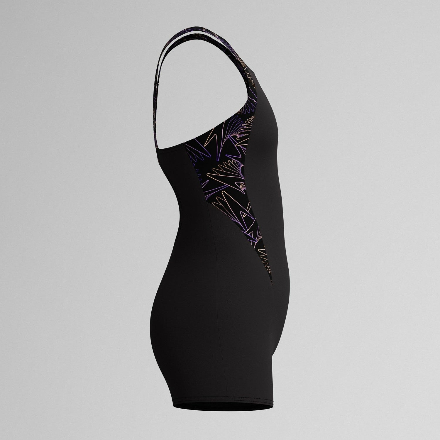 Girls Hyperboom Splice Legsuit Black/Peach - Speedo