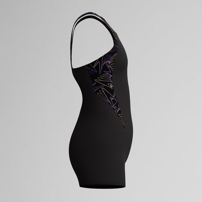 Girls Hyperboom Splice Legsuit Black/Peach - Speedo