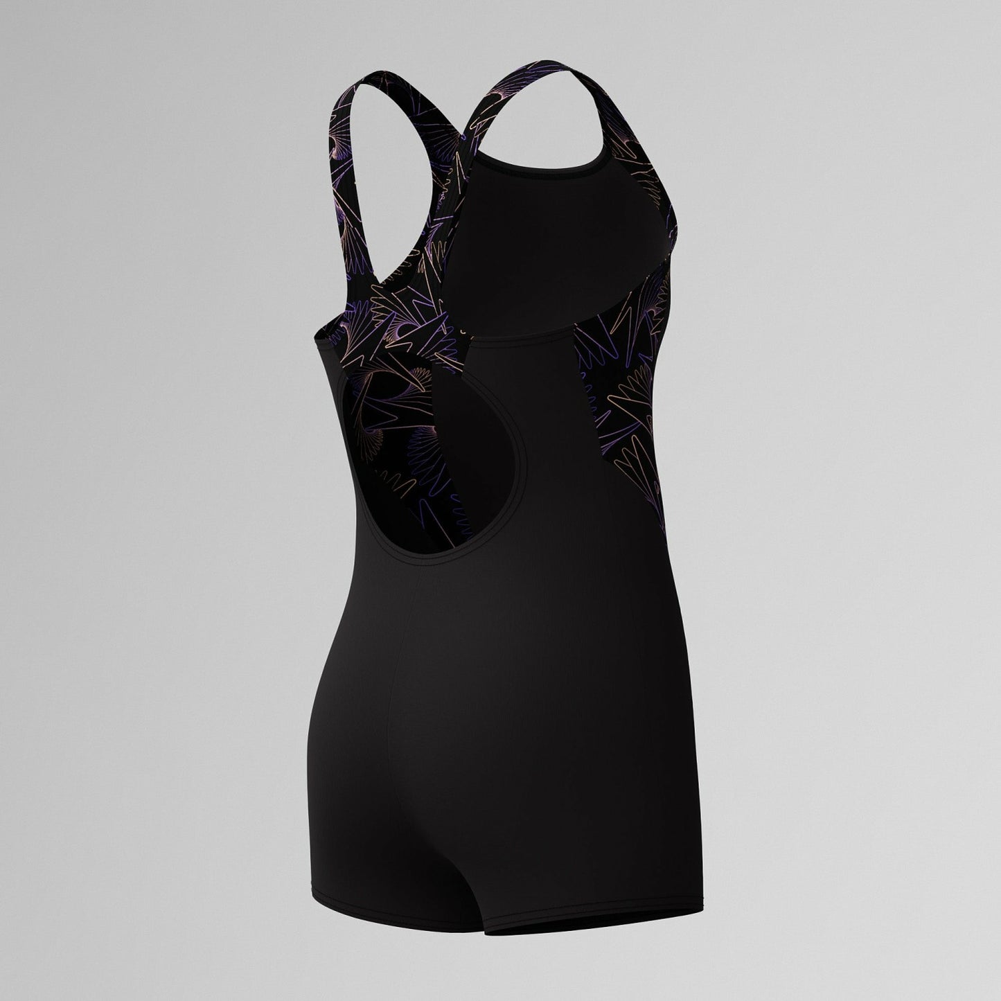 Girls Hyperboom Splice Legsuit Black/Peach - Speedo