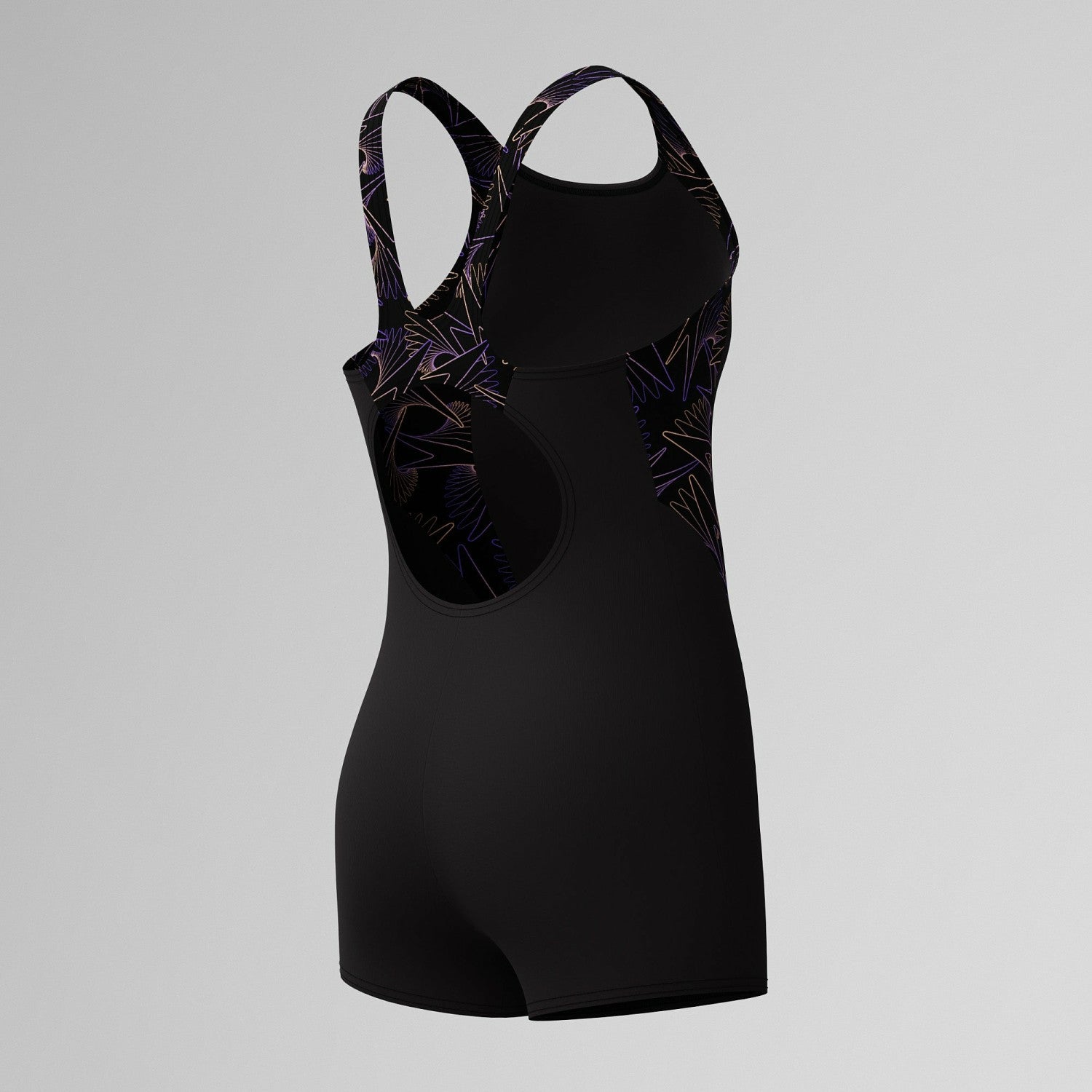 Girls Hyperboom Splice Legsuit Black/Peach - Speedo