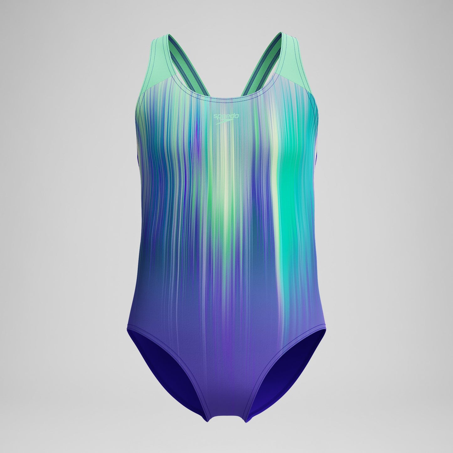 Girls Placement Splashback Swimsuit Green/Purple - Speedo