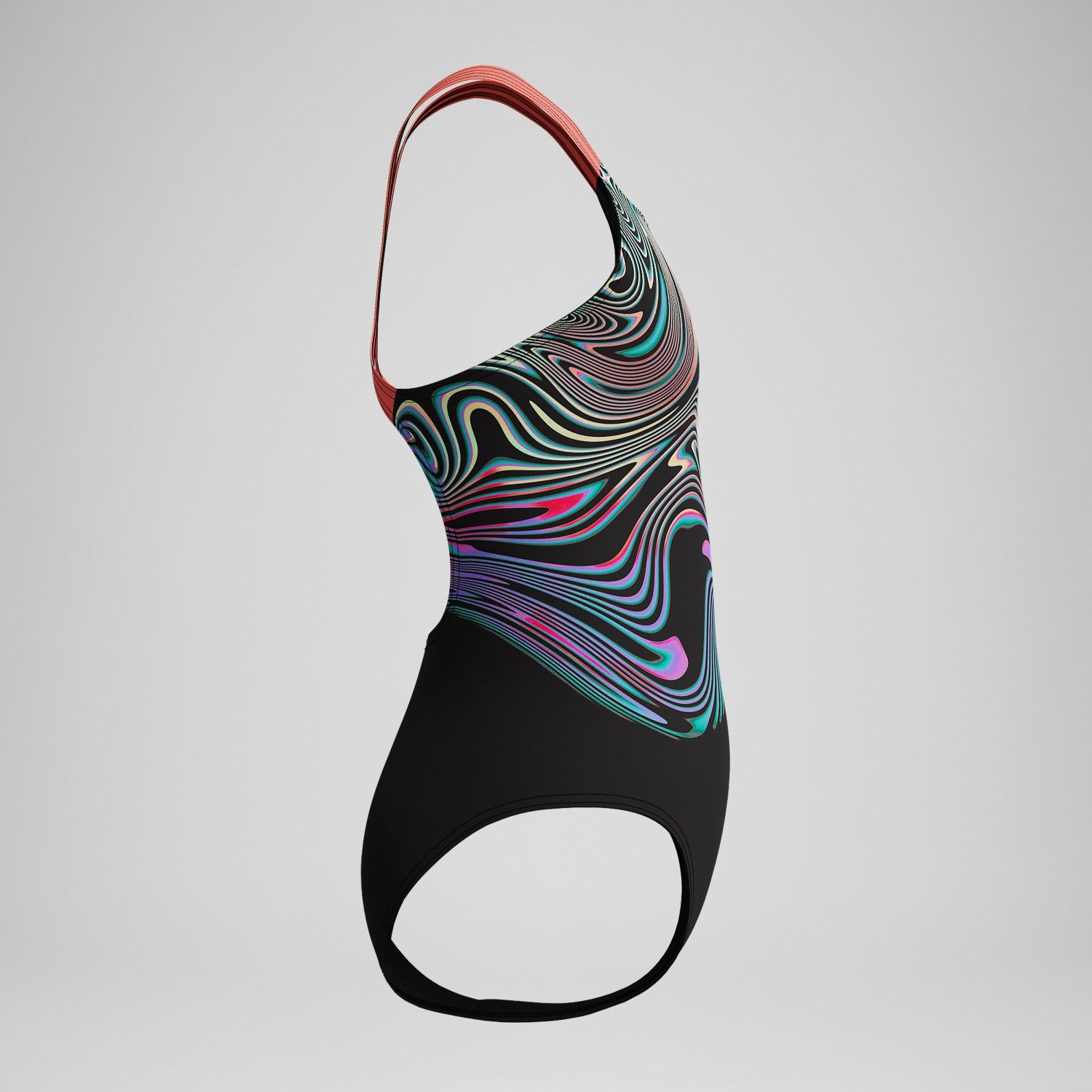 Girls Placement Powerback Swimsuit Black/Orange - Speedo