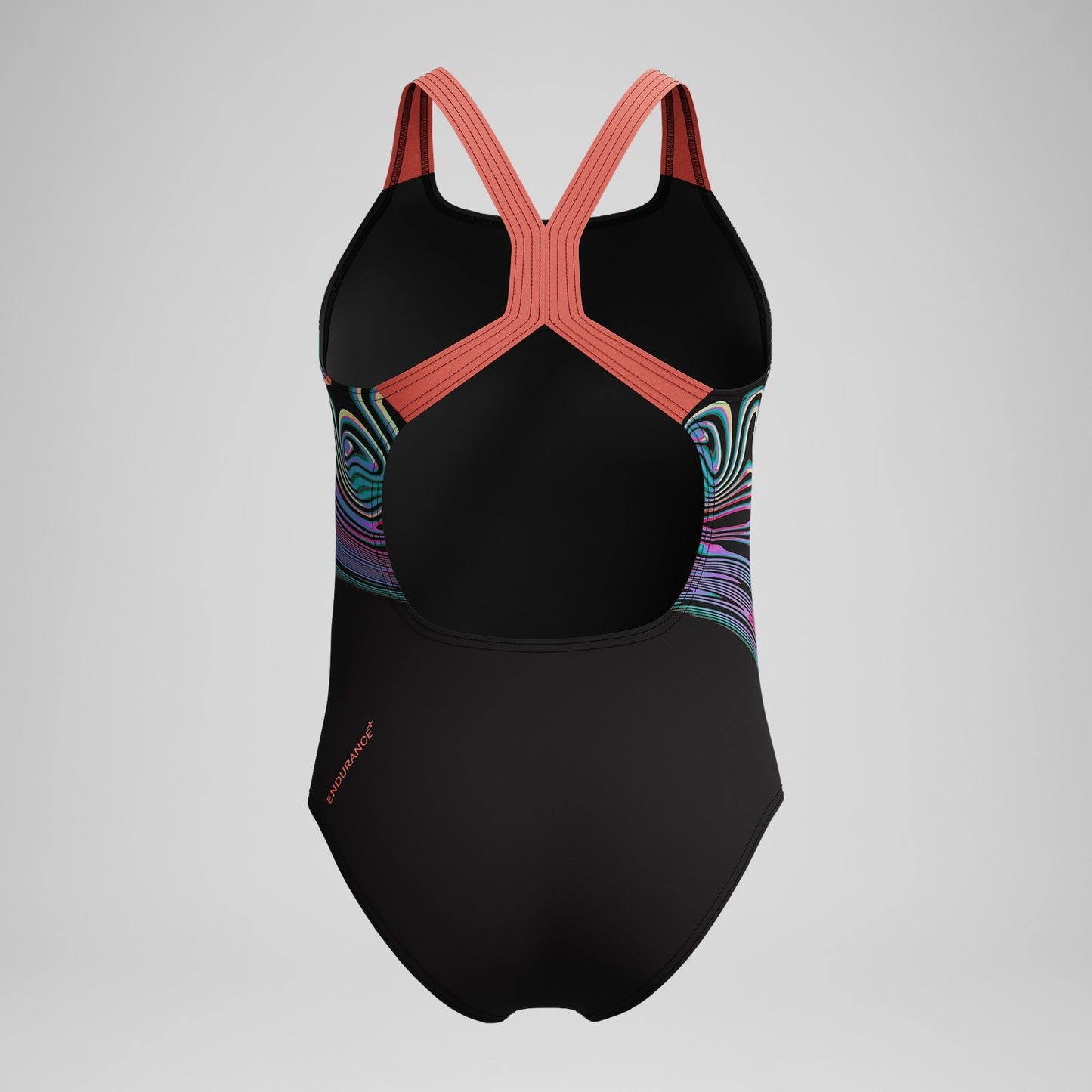 Girls Placement Powerback Swimsuit Black/Orange - Speedo