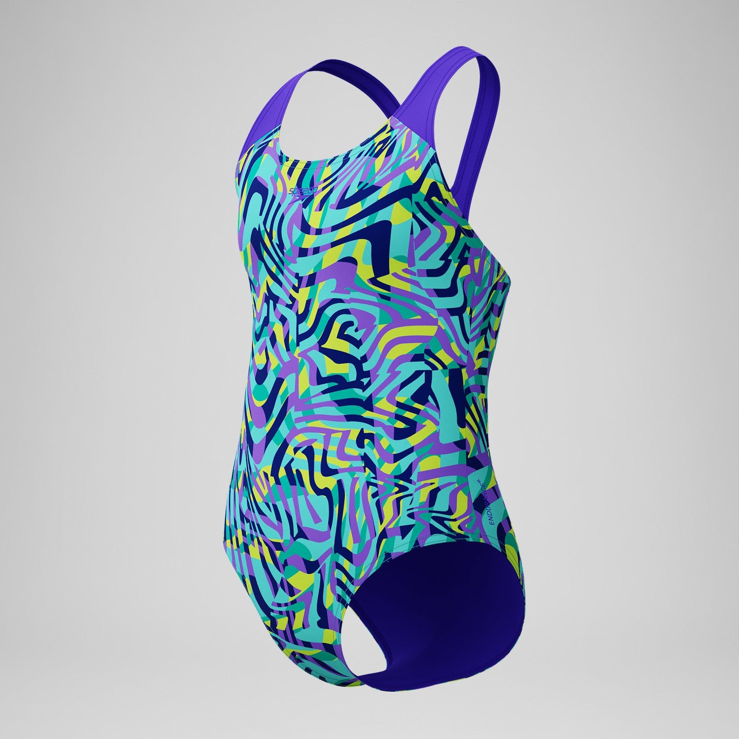 Girls Allover Splashback Swimsuit Green/Purple - Speedo