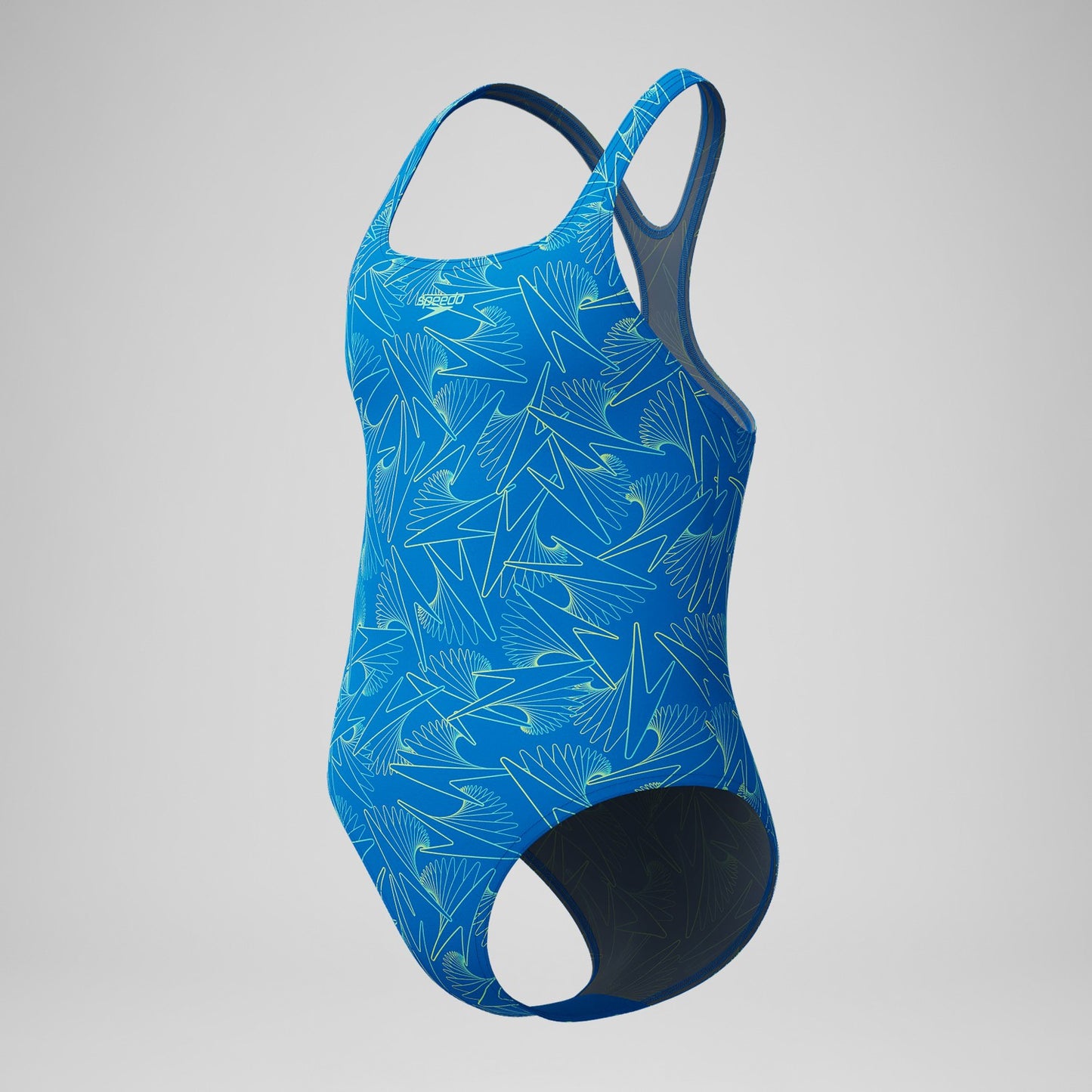 Girls Hyperboom Medalist Allover Print Swimsuit Blue - Speedo
