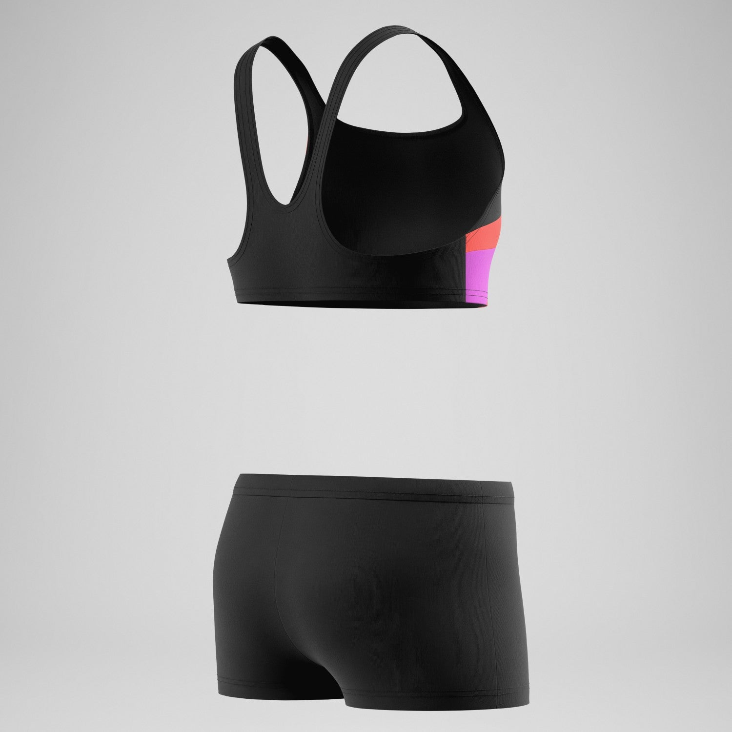 Girls Hyperboom Butterfly Back Bikini Set Black/Red - Speedo