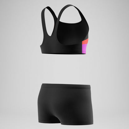 Girls Hyperboom Butterfly Back Bikini Set Black/Red - Speedo