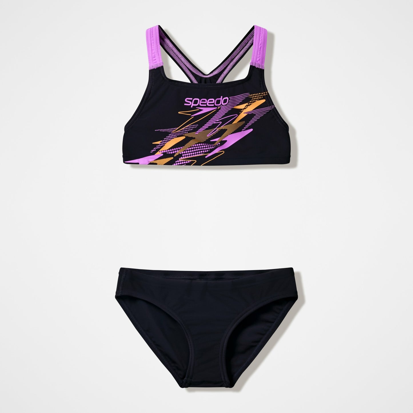 Girls Medley Logo Racerback Bikini Set Black/Pink - Speedo