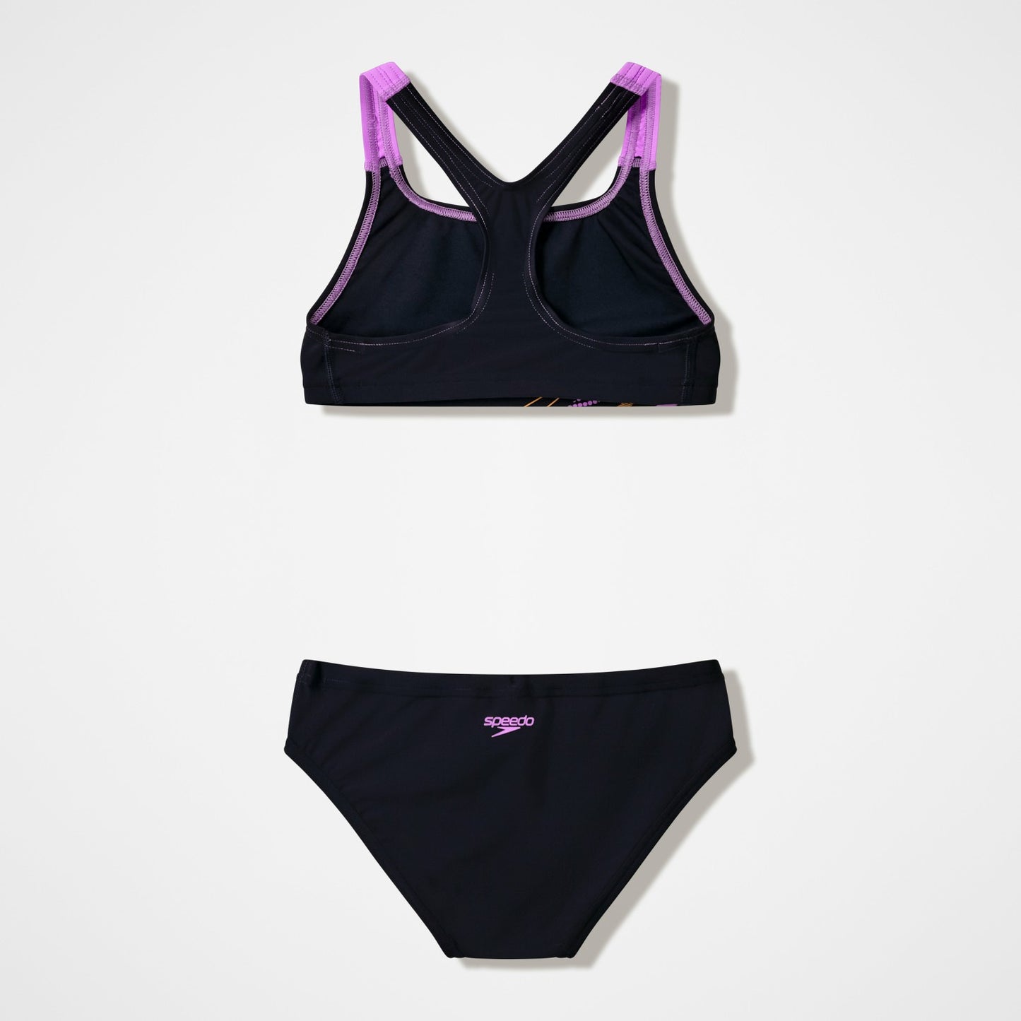 Girls Medley Logo Racerback Bikini Set Black/Pink - Speedo