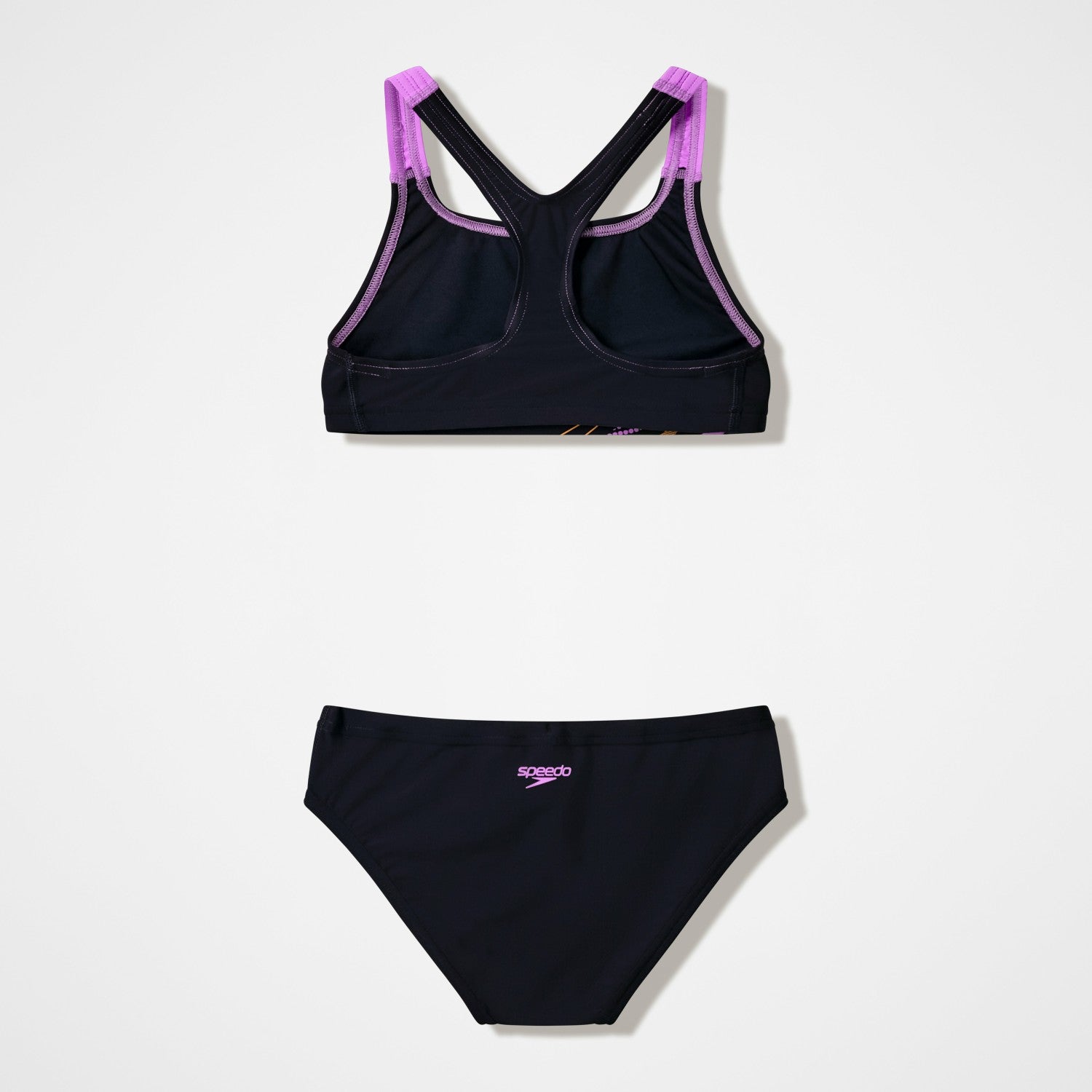 Girls Medley Logo Racerback Bikini Set Black/Pink - Speedo
