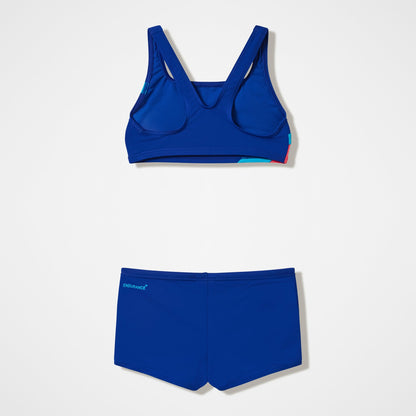 Girls Hyperboom Butterfly Back Bikini Set Navy/Teal - Speedo