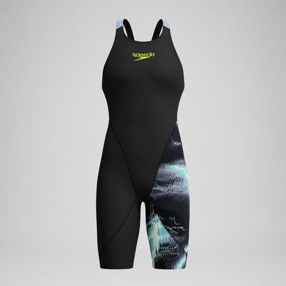 Girls Fastskin LZR Ignite Kneeskin Black/Grey - Speedo