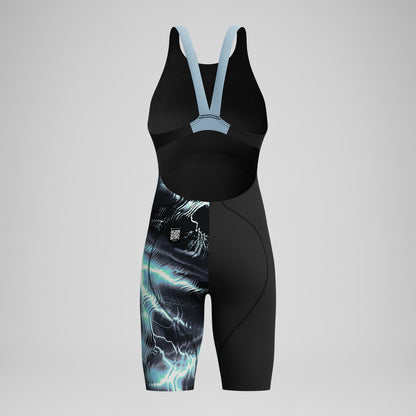 Girls Fastskin LZR Ignite Kneeskin Black/Grey - Speedo